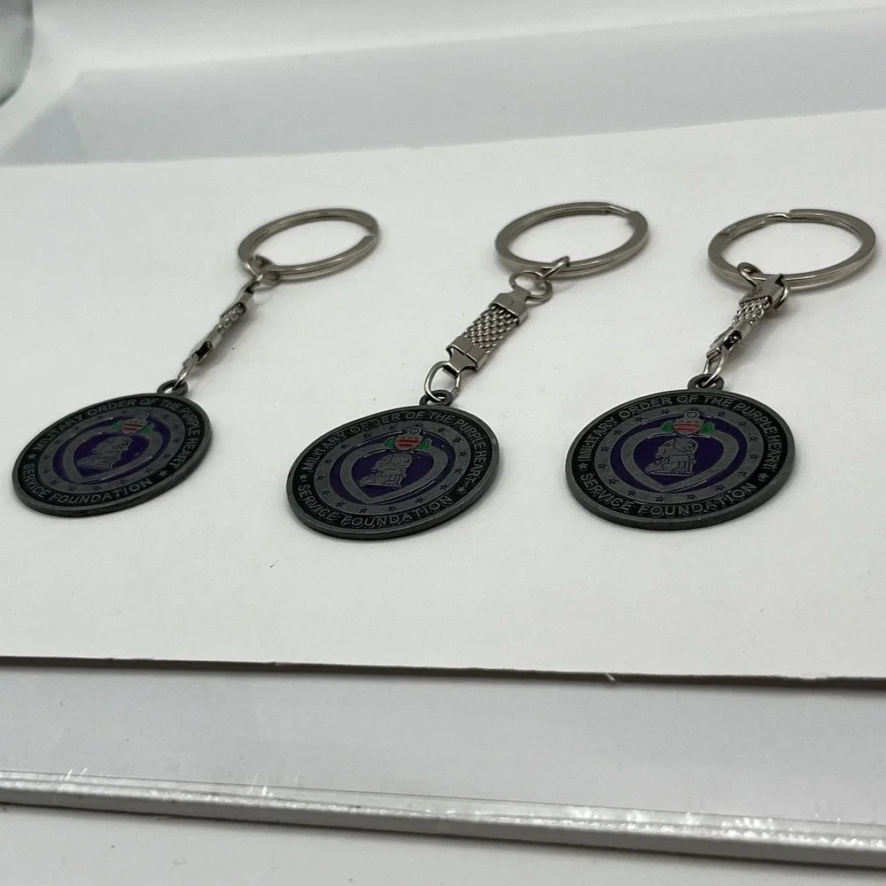 Vintage Lot of 3 Military Order‎ of the Purple Heart Service Foundation Keychain